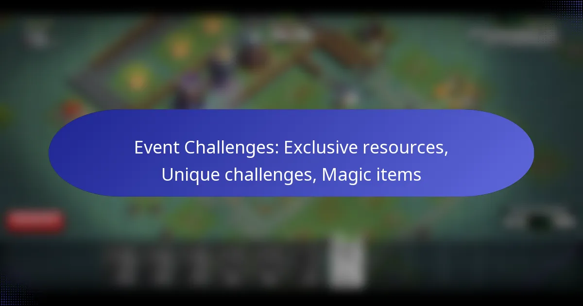 Read more about the article Event Challenges: Exclusive resources, Unique challenges, Magic items