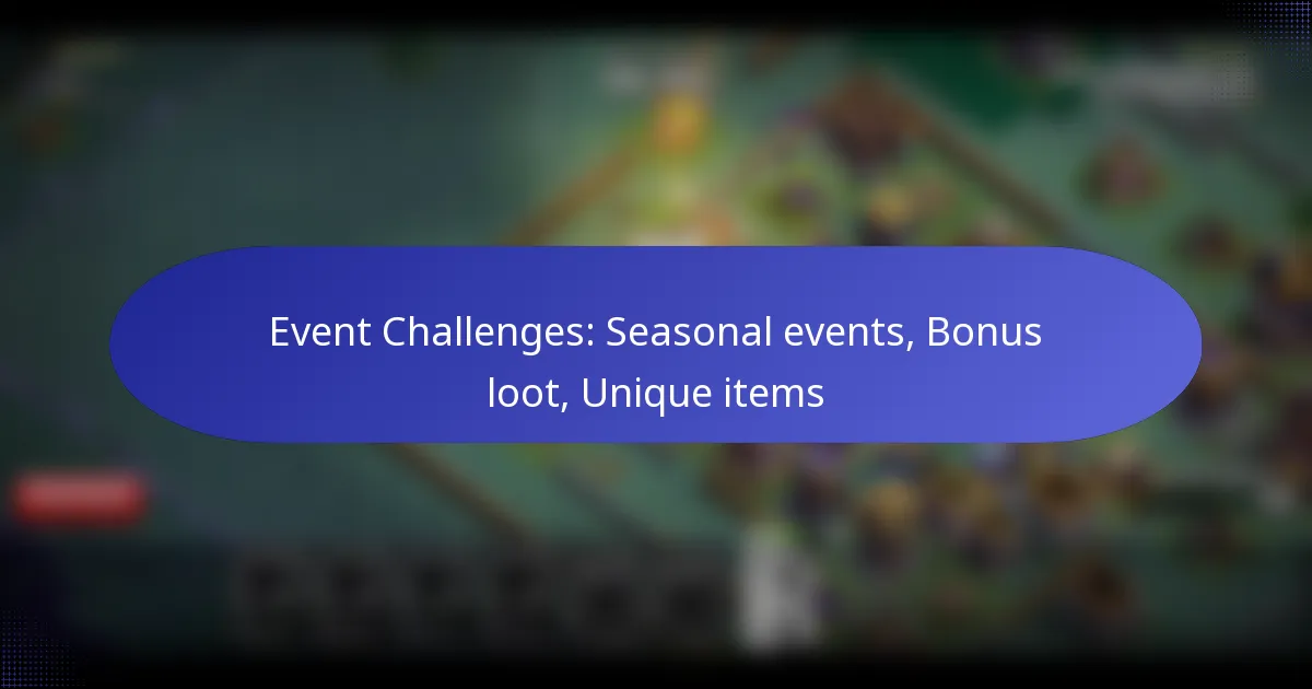 Read more about the article Event Challenges: Seasonal events, Bonus loot, Unique items