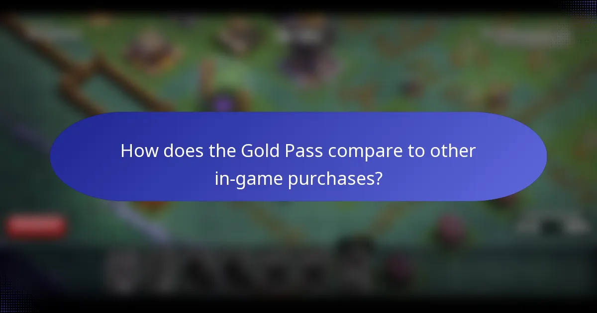 How does the Gold Pass compare to other in-game purchases?