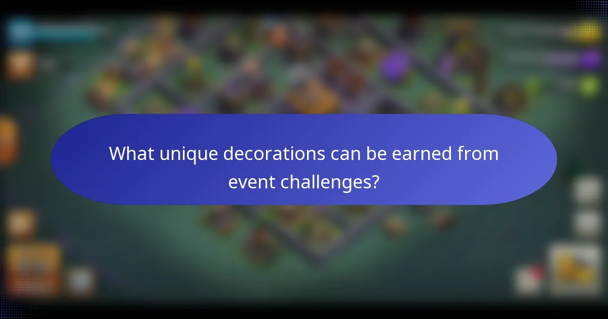 What unique decorations can be earned from event challenges?