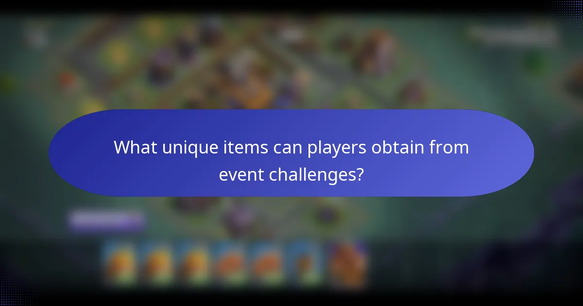 What unique items can players obtain from event challenges?