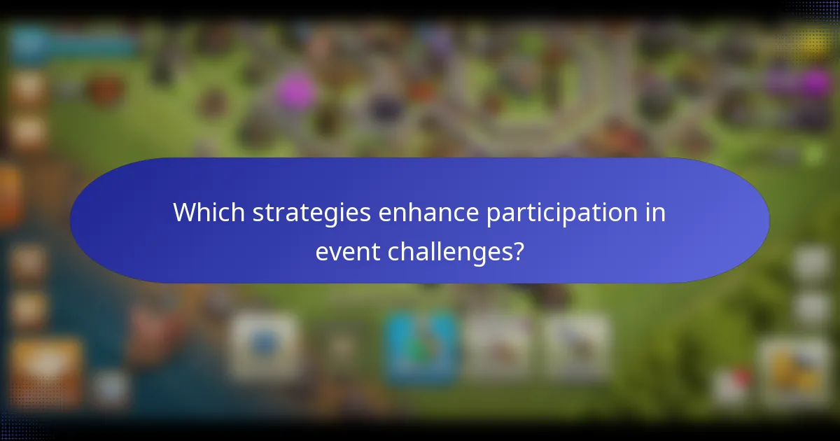 Which strategies enhance participation in event challenges?